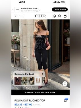Ruched polka dot top